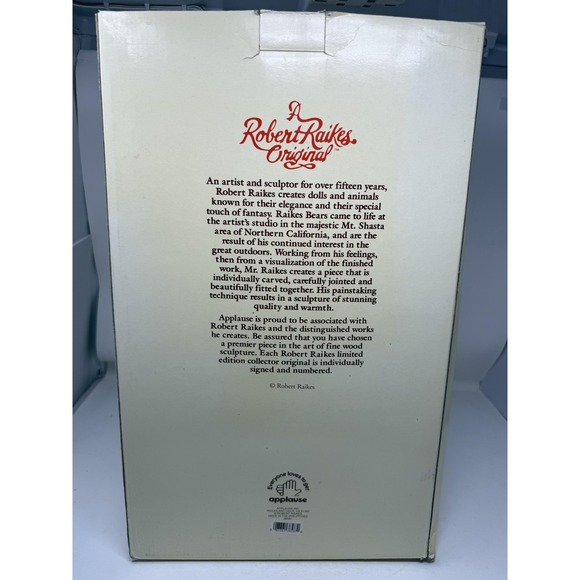 Vtg Robert Raikes Bears Miss Ruby‎ Signed Ltd 1321/1500 Box COA Applause tags - Picture 4 of 14